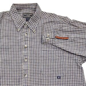 Y2K 90s Abercrombie & Fitch Plaid Long Sleeve‎ Button Down Shirt Blue Mens XL